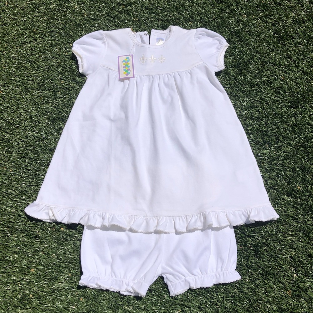 Matching set - cotton dress with bloomer pants.